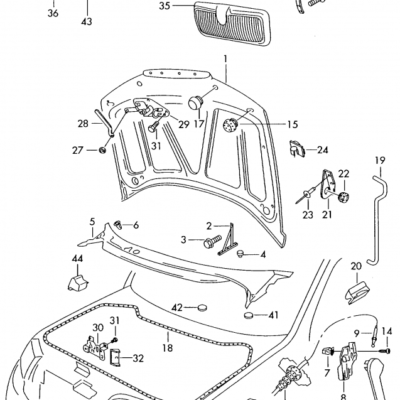 HANDLE FOR HOOD ALL MODELS VW-AUDI-SKODA-SEAT | 1J1823533B