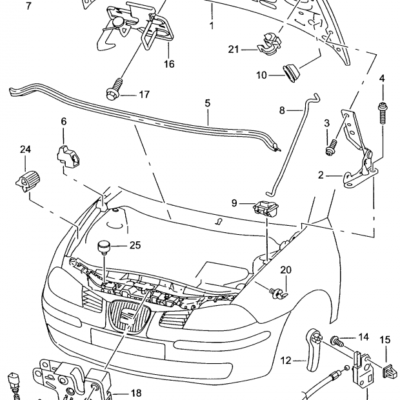 HANDLE FOR HOOD ALL MODELS VW-AUDI-SKODA-SEAT | 1J1823633A