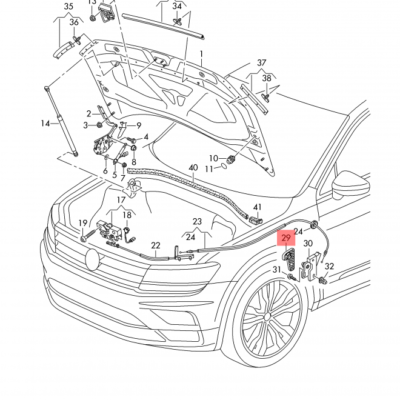 HANDLE FOR HOOD ALL MODELS VW-AUDI-SKODA-SEAT | 6R1823533