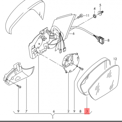 MIRROR FRAME VW POLO 2010-2016 R | 6R0857602B