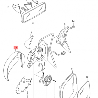 MIRROR COVER VW TRANSPORTER (SET 3PCS) L | 7H1857527A