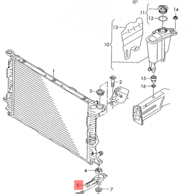 BRACKET FOR RADIATOR AUDI A4 2008-2012 | 8K0805201