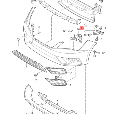 BRACKET FOR FRONT BUMPER SEAT LEON 2017-2020 R | 5F0807050A