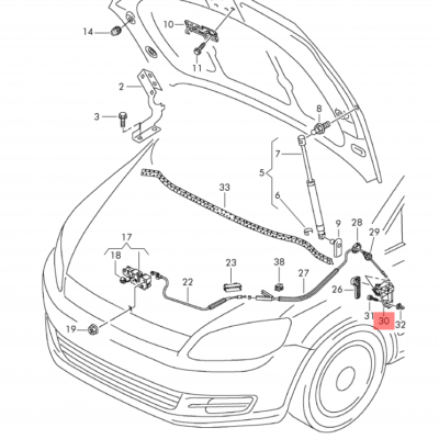 HANDLE FOR HOOD ALL MODELS VW-AUDI-SKODA-SEAT | 6R1823633