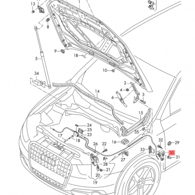 HANDLE FOR HOOD ALL MODELS VW-AUDI-SKODA-SEAT | 1K1823633B