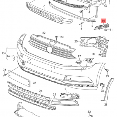 BRACKET FOR FRONT BUMPER VW PASSAT 2015>> L | 3G0807049