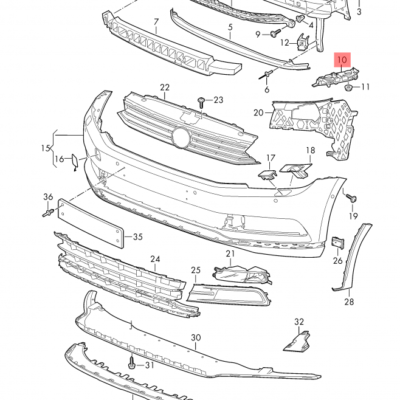 BRACKET FOR FRONT BUMPER VW PASSAT 2019>> L | 3G0807049B