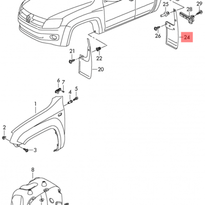 MUD TRAPPER PLASTIC BACK VW AMAROK L | 2H0821811F