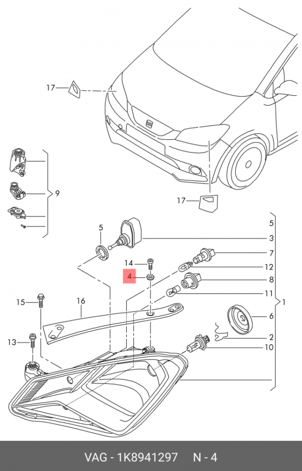 ADAPTER ALL MODELS VW-AUDI-SKODA-SEAT | 1K8941297 - Image 2