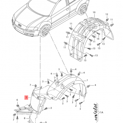 INNER FENDER (INJECTION) AUDI A3 2008-2013 L | 8P0821191D