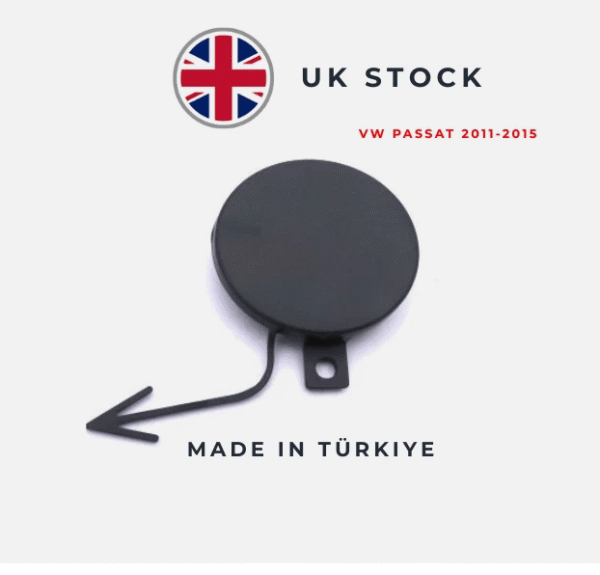 Black Front Bumper Tow Hook Cover Cao for Volkswagen Passat 2010-2015 |3AA807155