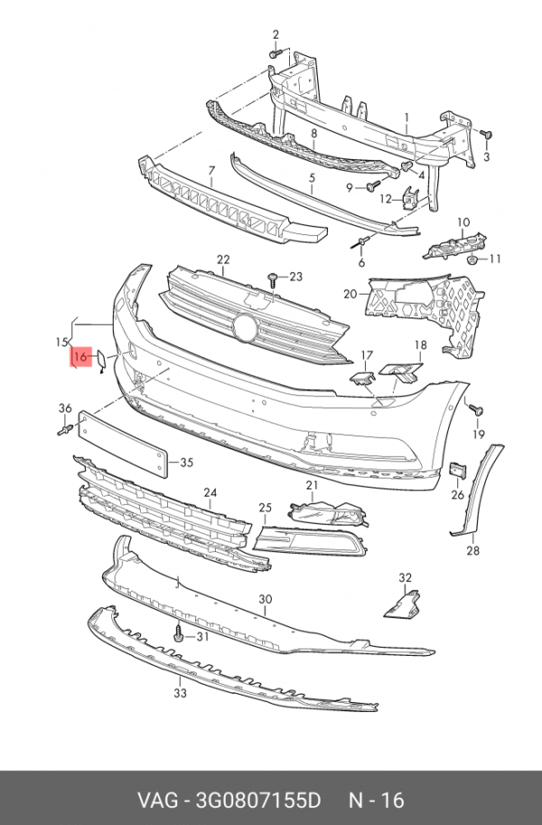 TOW HOOK EYE COVER CAP VW PASSAT 2019>> | 3G0807155D GRU - Image 2