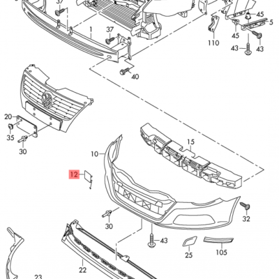 TOW HOOK EYE COVER CAP VW CC 2009-2012 | 3C8807241