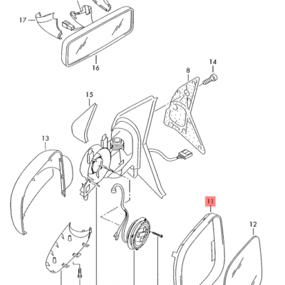 MIRROR FRAME VW TRANSPORTER T5 R | 7E1858554