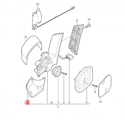 MIRROR COVER VW CADDY 2016-2020 L | 2K5857603 9B9