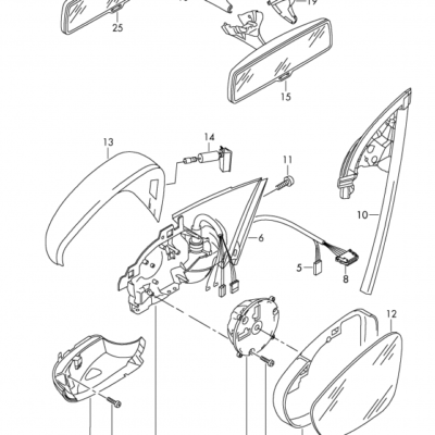 MIRROR FRAME VW PASSAT/ CC/ JETTA/ SCIROCCO 2011>> L | 3C8857601A