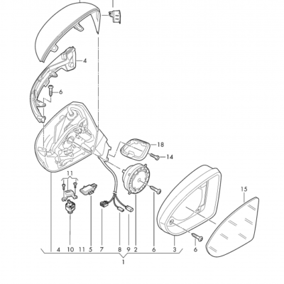 MIRROR COVER VW PASSAT 2015>> L | 3G0857537B