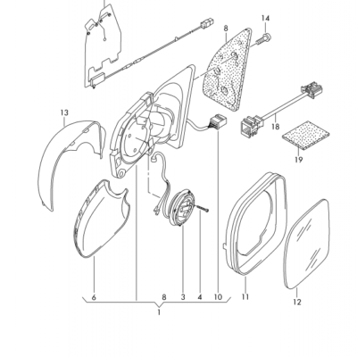 MIRROR COVER VW T6/ T7 / T8/ AMAROK TO BE PAINTED R | 7E1857528G/2H0857528