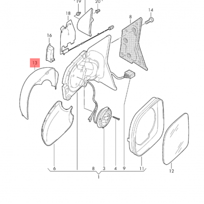 MIRROR COVER VW T6/ T7 / T8/ AMAROK TO BE PAINTED L | 7E1857527G/2H0857527