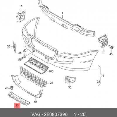 FRONT BUMPER STEP VW CRAFTER- MERCEDES SPRINTER 2006-2016 | 2E0807396
