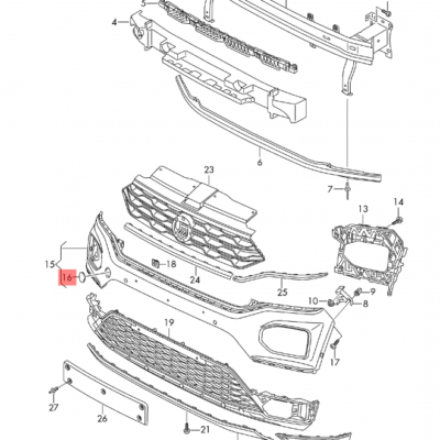 TOW HOOK EYE COVER CAP VW T-ROC 2018>> | 2GA807241