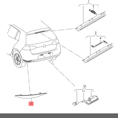 EFLECTOR VW GOLF 7 2013-2017 L | 5G0945105