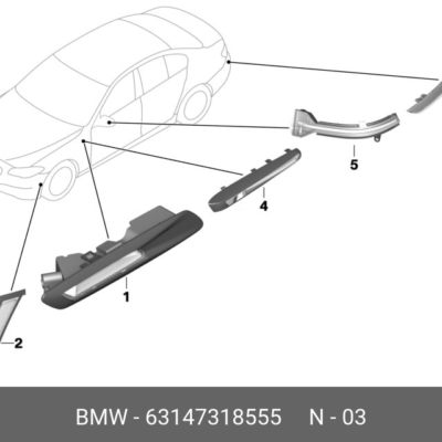 REFLECTOR BMW F10-LCI 2014-2016 L | 63147318555