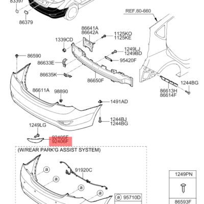 REFLECTOR HYUNDAI ACCENT BLUE 2011>> L | 92405-1R000