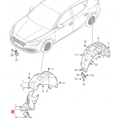 INNER FENDER (INJECTION) SEAT LEON 2020>> L | 5FA854815Q