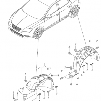 INNER FENDER (INJECTION) SEAT LEON 2013-2017 R | 5F0854816G