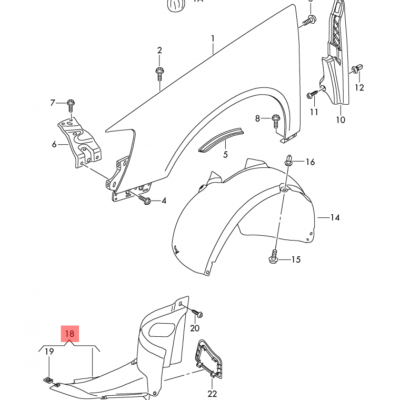 INNER FENDER (INJECTION) VW PASSAT 2006-2011 L | 3C0805911B