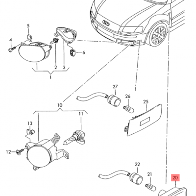 TURN SIGNAL LAMP AUDI A3/ A4/ A6 2001-2008  L-R | 8E0949127