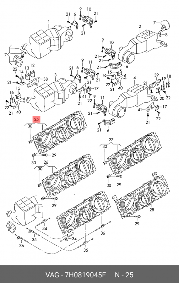 BUTTON  VW T5 SET | 7H0819045F - Image 2