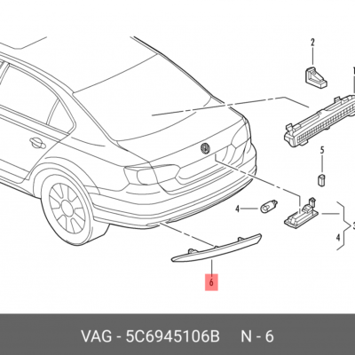 REFLECTOR VW JETTA 2015 >> R | 5C6945106B