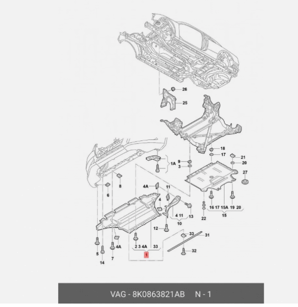 Bottom Engine Cover Undertray Rust Protection for Audi A4 - A5 2008-2017 - Image 3