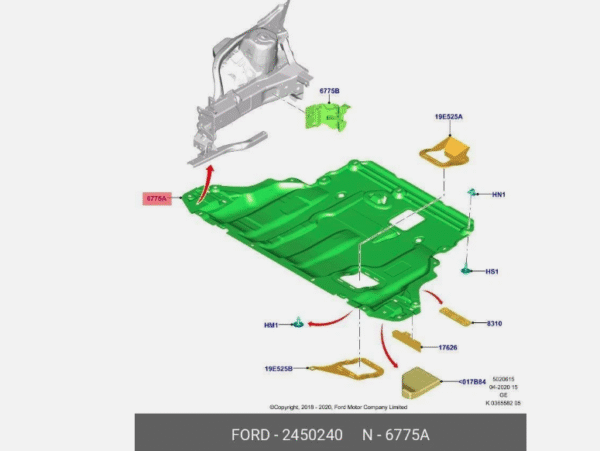 FORD FOCUS IV 2018 ENGINE BOTTOM UNDER TRAY/BELLY PAN COVER SHIELD/JX6B-6B629-BE - Image 3