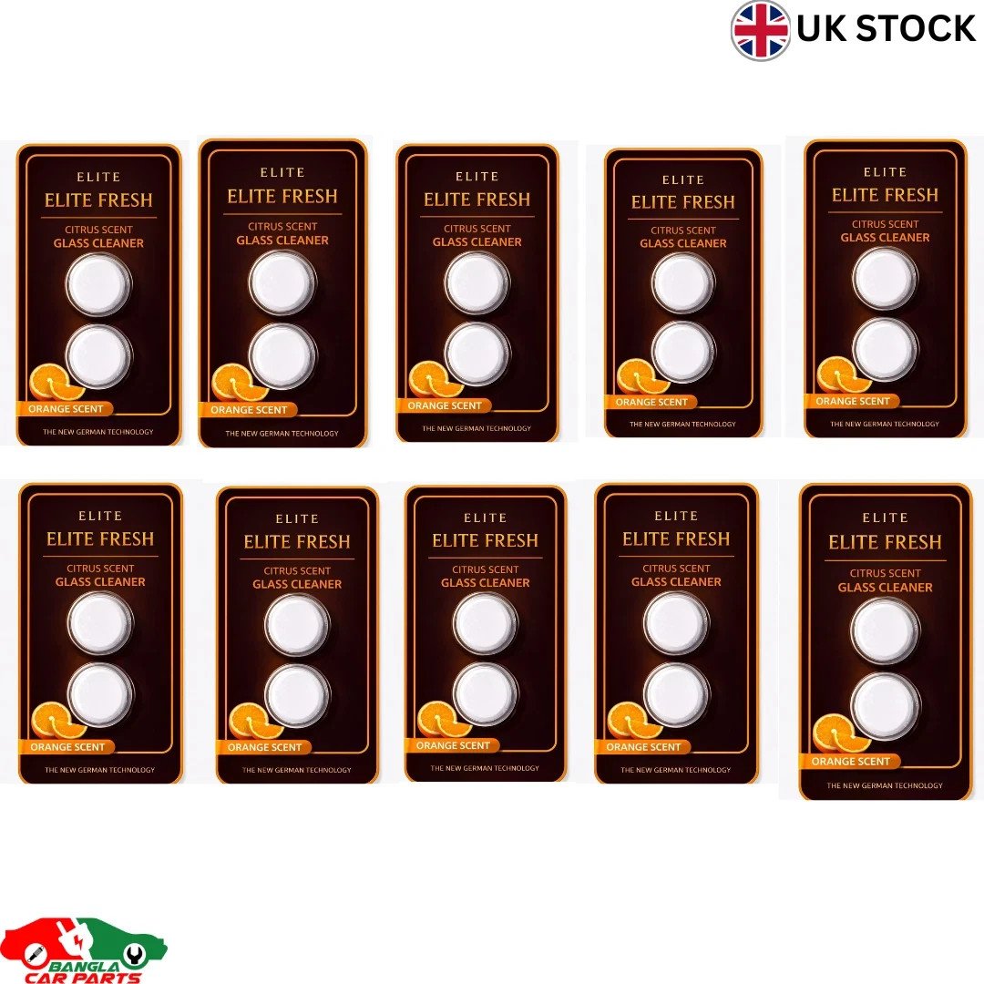 Effervescent Car Windscreen Cleaner Tablets - Streak-Free, 10-Pack, Orange Scent