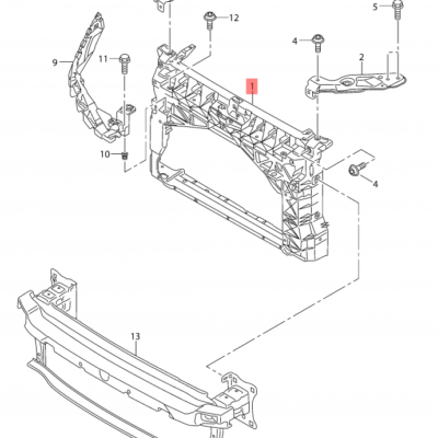 SEAT LEON 2013 ONWARD RADIATOR SUPPORT SLAM PANEL (THICK TYPE) 5F0805588D