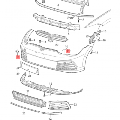 VOLKSWAGEN GOLF MK8 FRONT BUMPER TOW EYE COVER 2020 ONWARD 5H0807241