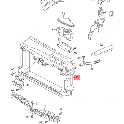 Volkswagen Scirocco 2009-2018 Front Slam Panel Radiator Support GKL 1K8805588A/B