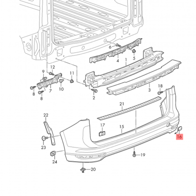 Volkswagen Caddy Rear Bumper Towing Eye Cover Cap 2K7807441A Black ABS
