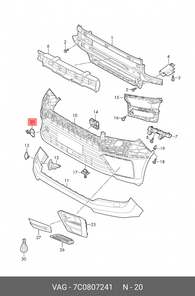 Front Bumper Towing Cover Tow Eye Cap For VW Crafter Man TGE 17-Onward 7C0807241 - Image 2