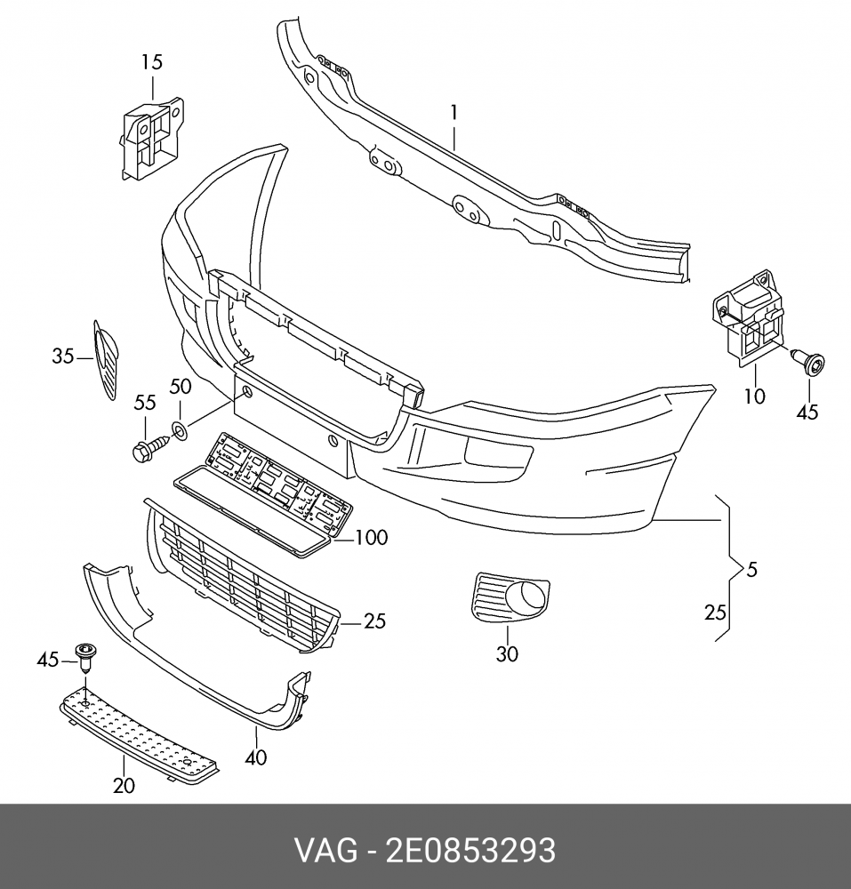 NEW VW Crafter Front Bumper Tow Hook Cover Eye Cap 2006-2016, OEM 2E0853293 - Image 2