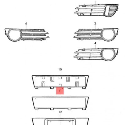 Audi A3 8P 2004-2008 Grey Front Bumper Number Plate Backing GKL294413